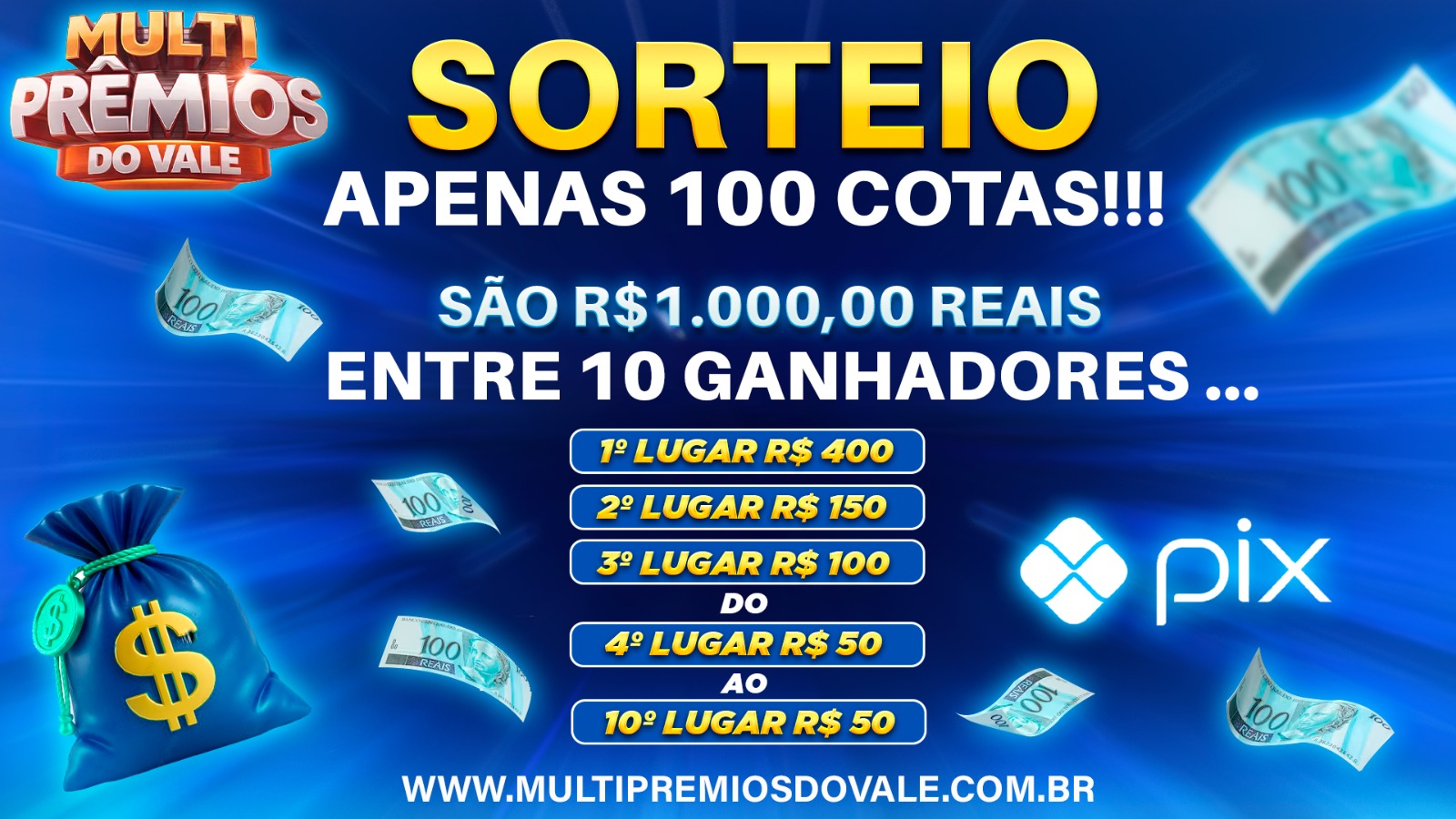 # EDIÇÃO 01 # SORTEIO COM APENAS 100 COTAS!!! SÃO R$1.000,00 REAIS ENTRE 10 GANHADORES ...